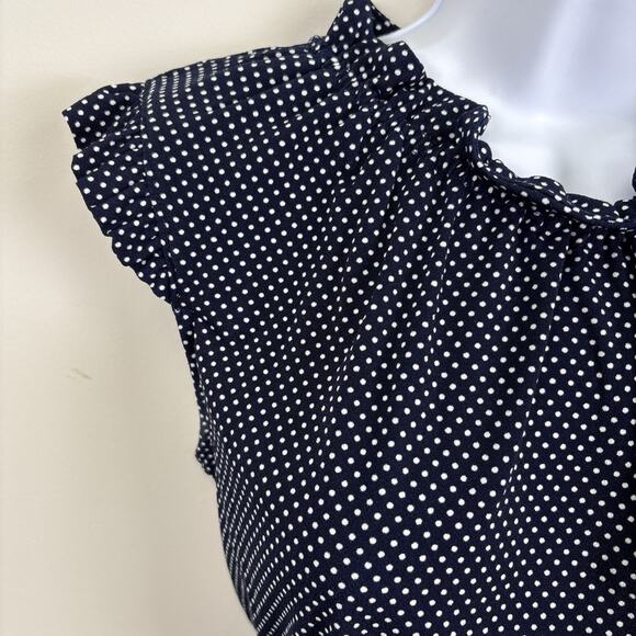 Adrianna Pappell Polka Dot Wide Leg Ruffle Neck Jumpsuit Small - Picture 3 of 15